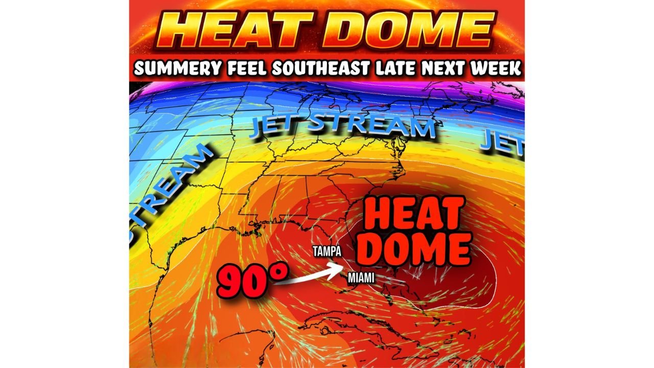 Southeast Heat Dome Expands Toward Florida, 90-Degree Highs Signal Early Taste of Summer Across the Region