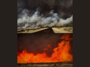 Stevens Fire East of Hooker, Oklahoma Sends Thick Smoke Across Panhandle as Farmers and Fire Crews Battle Fast-Moving Flames