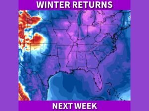 Strong Cold Front to Send Temperatures Tumbling Across North Carolina and the Southeast Next Week, Freeze Risk Reaches Gulf Coast