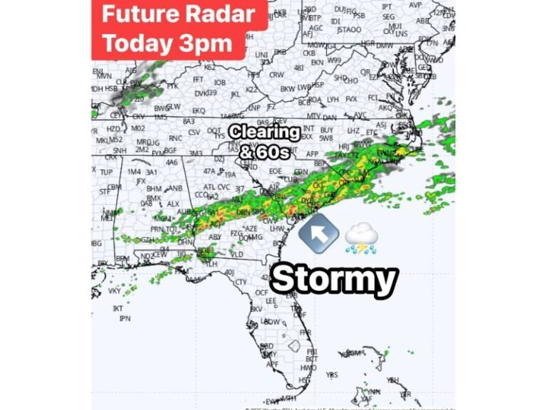 Strong Storm Line Targets the Carolinas and Southeast This Afternoon as Gusty Winds and Isolated Tornado Risk Develop