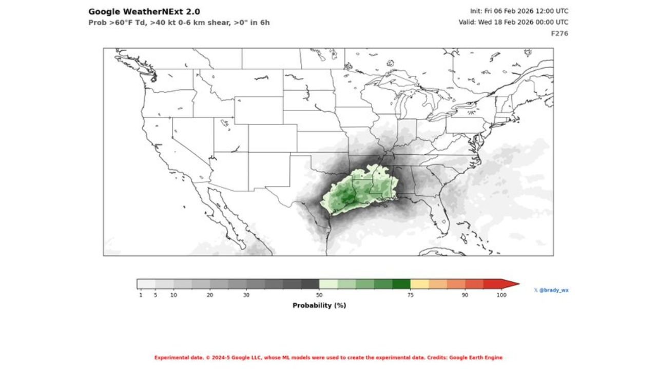 Texas, Oklahoma, Arkansas, Louisiana, Mississippi, and Alabama Show Strengthening Severe Weather Signal as Mid-February Pattern Turns More Active