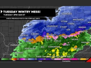 Tuesday Evening Wintry Mess Could Trigger Snow, Sleet, and Freezing Rain Across Kentucky and Nearby Regions