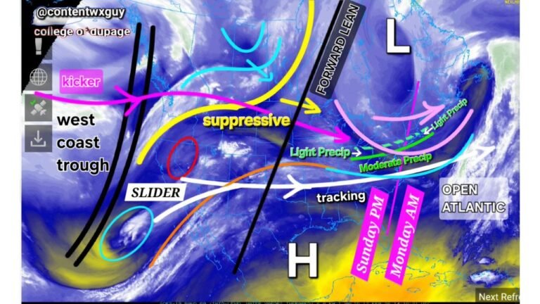 Virginia, Maryland, Delaware and Southern New England Could See “Slider” System Track Through Lower Mid-Atlantic Late Sunday Into Monday