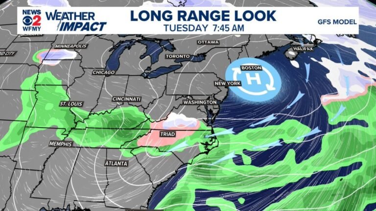 Warm 70s Sunday Give Way to Cold, Wet Start to Week in North Carolina as Models Hint at Light Icy Mix Risk Monday Night