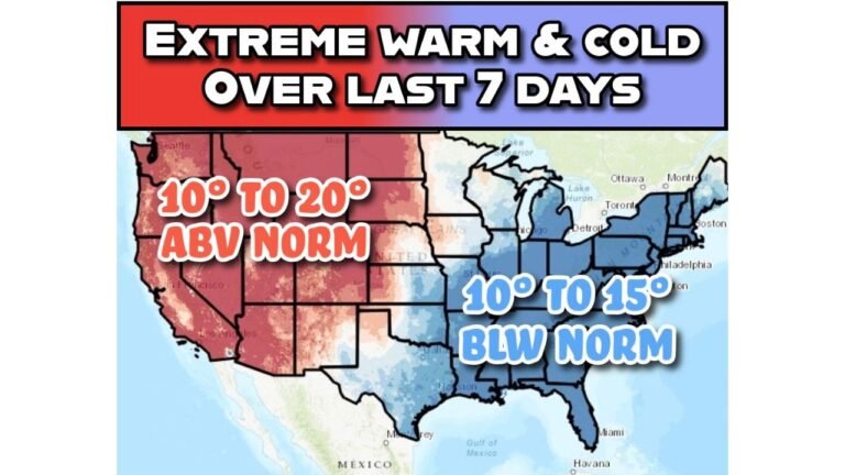 Western States Run 10–20°F Above Normal While Eastern States Sit 10–15°F Below Average During Exceptionally Amplified February Pattern