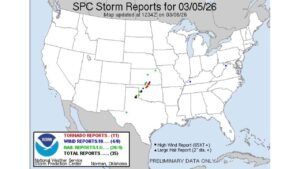 11 Tornadoes, 20 Hail Reports Across Oklahoma and Kansas as Uncertain 700mb Forcing Shaped March 5 Severe Weather