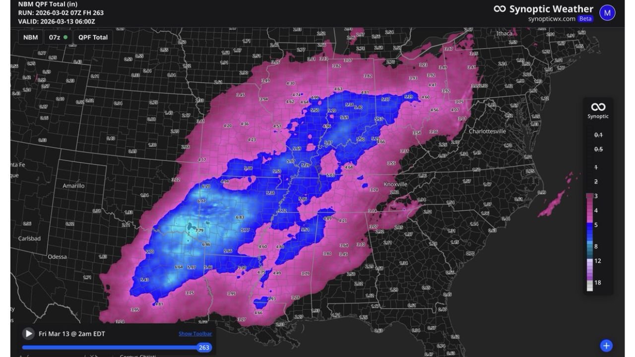 1,200-Mile Rainfall Corridor Targets Texas to Ohio Valley with 3–5+ Inches Over Next 10 Days, Threatening Flooding and Delaying Eastern Grain Belt Planting
