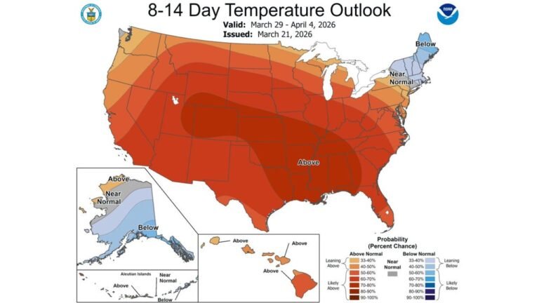 Alabama, Georgia, Mississippi and Deep South Stay Unseasonably Warm Into Early April but Late Frost Risk Still Lingers Despite No Cold Air Signal