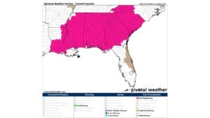 Alabama, Mississippi, Georgia, South Carolina, Louisiana, Tennessee, and Arkansas Under Red Flag Warning Saturday as Dry Airmass and 30 MPH Gusts Create Rapid Wildfire Growth Conditions Across the Deep South