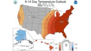Alabama Set for Week-Long Warm Surge With 70s and Low 80s as Upper Ridge Builds Over Florida and Expands Across the Deep South