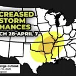 Arkansas, Oklahoma, Missouri and Mississippi Valley Face Rising Severe Storm Risk Into Early April While North Carolina Watches Pattern Shift