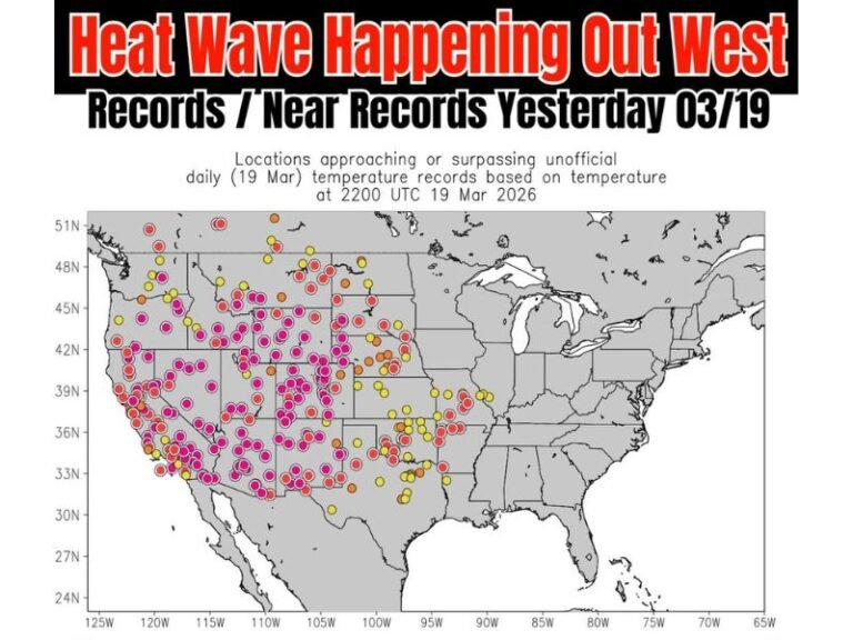 California, Arizona, Nevada, Utah, Colorado, and Texas See Widespread Heat Records Fall as Western U.S. Heat Wave Intensifies While Florida Stays Cool
