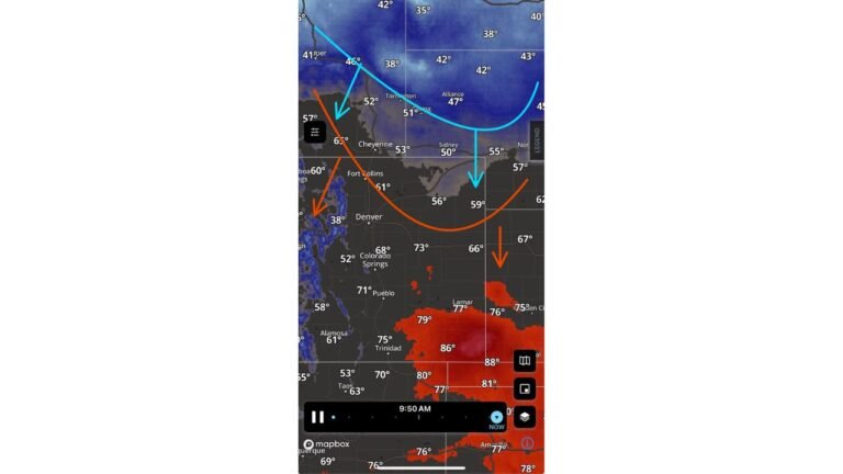 Cold Front Surges Across Colorado, Wyoming, Nebraska as Temperatures Crash, Smoke Spreads and 30s Move In Overnight