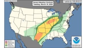 Dangerous Severe Weather Outbreak Targets Texas, Oklahoma, Missouri and Illinois Today as Strong Tornado and Giant Hail Threat Peaks