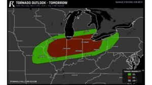 Dangerous Tornado Setup Targets Illinois Indiana Ohio and Michigan With Significant Storm Risk Thursday Night
