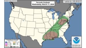 Deep South and Ohio Valley on Alert as Strong Tornado Threat Returns Across Louisiana, Mississippi, Alabama, Georgia and Into West Virginia and Pennsylvania