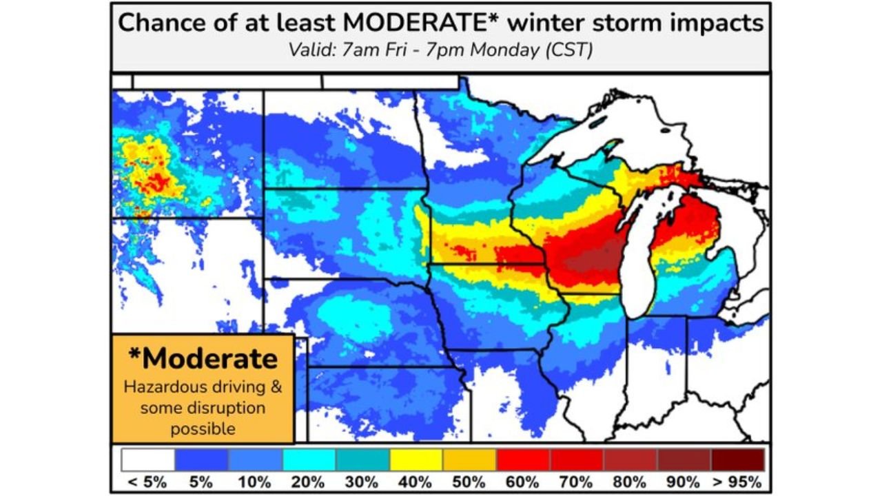 Eastern South Dakota to Northern Michigan Faces 6+ Inches of Snow and 50 MPH Wind Gusts as Major Mid-March Winter Storm Targets the Great Lakes