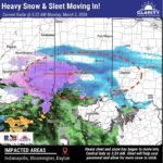Heavy Snow and Sleet Overrun Central Indiana Before Dawn, Slippery Roads Expected in Indianapolis, Bloomington and Dayton Through 8 AM