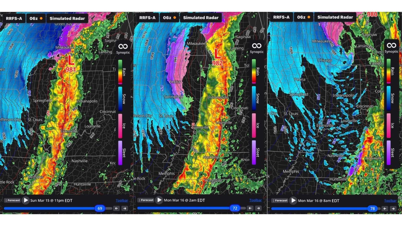 Illinois, Indiana, Michigan and Wisconsin Face Explosive Severe Storms Sunday Night Before Rapid Change to Snow by Monday Morning