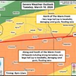 Illinois and Northwest Indiana Brace for Tornadoes Along Warm Front Tuesday Evening as Chicago, Joliet and Peoria Split Between Twister and Giant Hail Threat