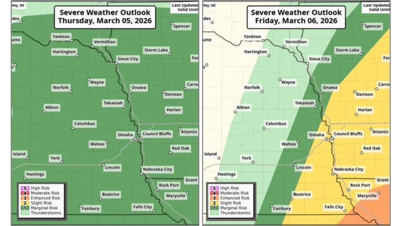 Increasing Severe Storm Risk Targets Southeast Nebraska and Southwest Iowa Thursday Night Into Friday With Large Hail, Damaging Winds and Tornado Potential