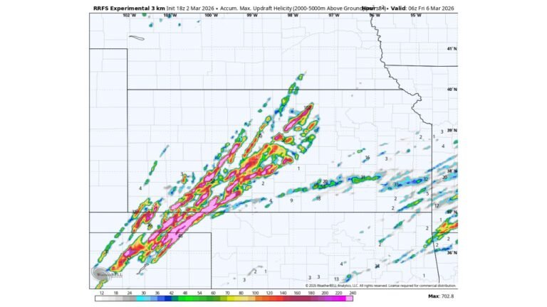 Kansas, Oklahoma and Nebraska Face Renewed Tornado Signals Thursday as High-Resolution Model Lights Up Central Plains