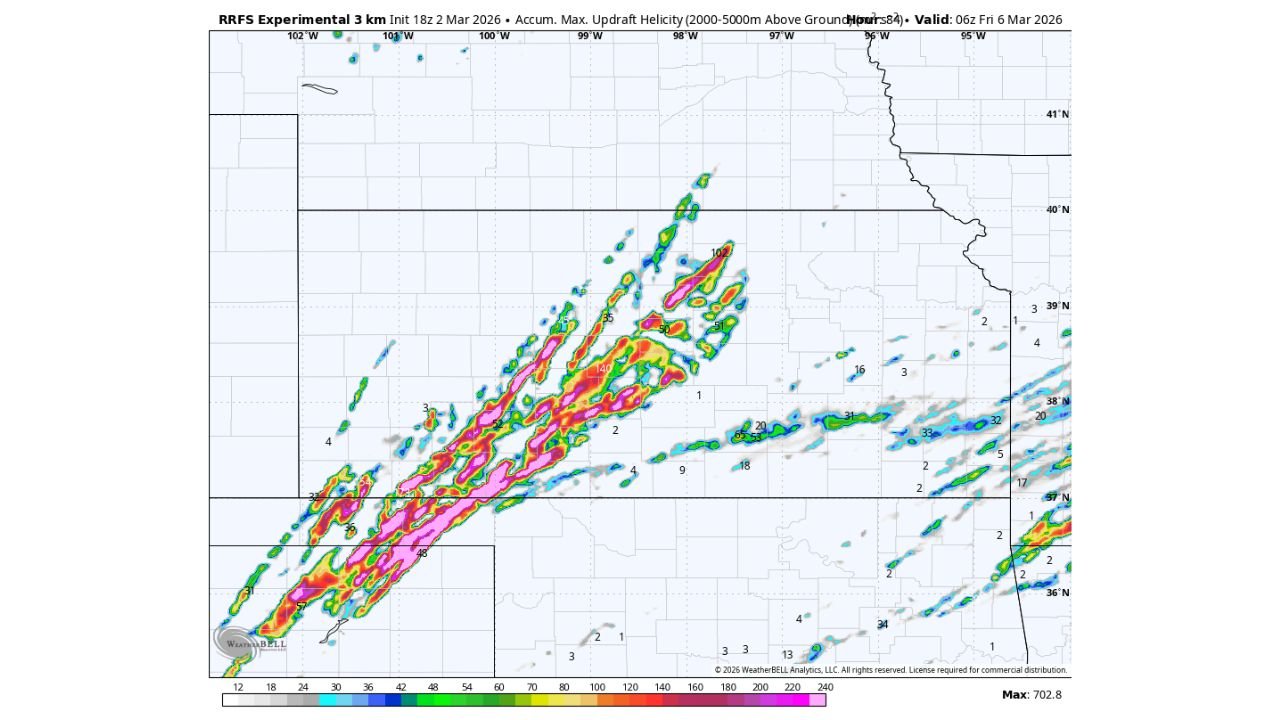 Kansas, Oklahoma and Nebraska Face Renewed Tornado Signals Thursday as High-Resolution Model Lights Up Central Plains