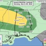 Large Hail Headlines Alabama Severe Threat Monday as Birmingham, Tuscaloosa and Montgomery Face 3PM–Midnight Storm Window