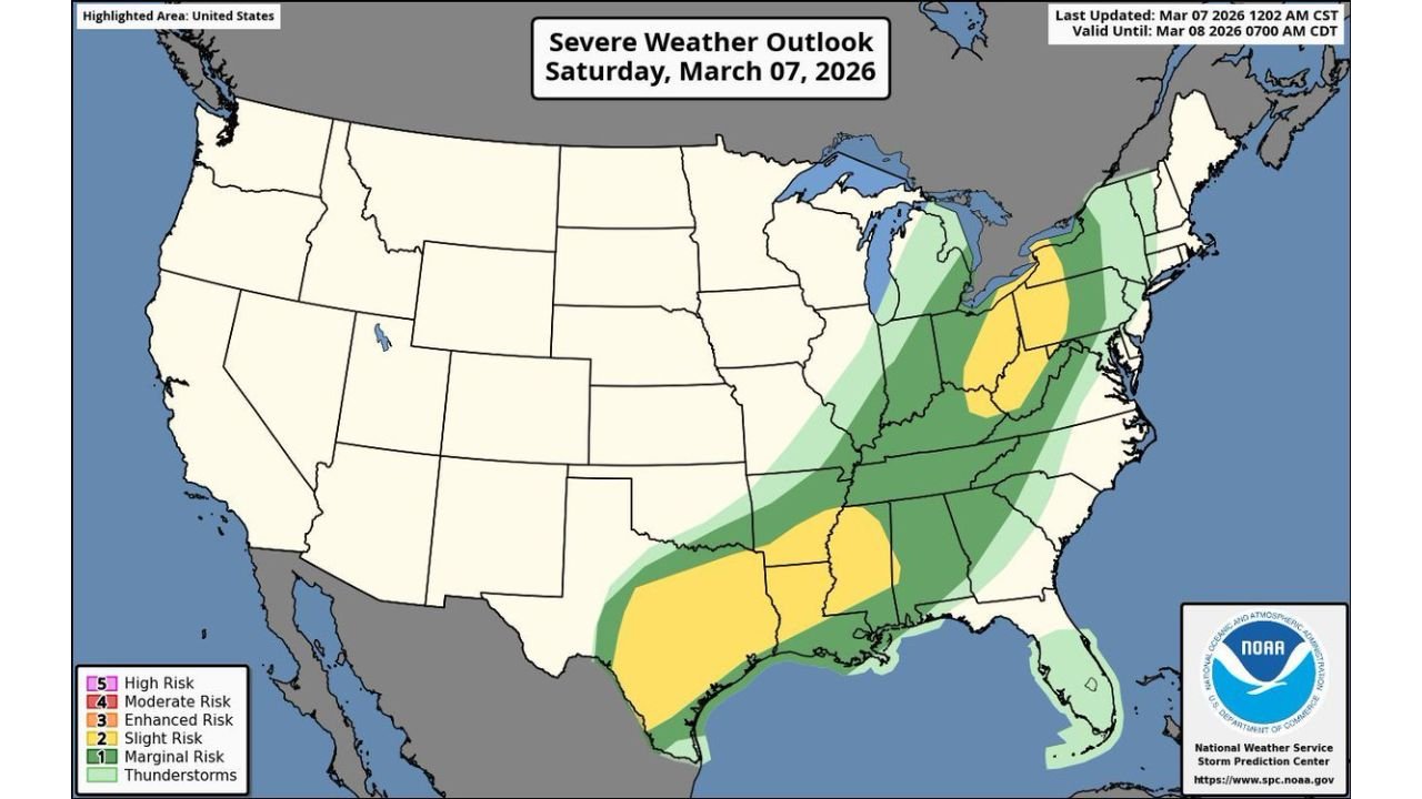 Massive Severe Weather Threat Spans Texas to Pennsylvania: Over 90 Million From Houston and New Orleans to Nashville, Atlanta, Cincinnati and Pittsburgh in Today’s Risk Zone