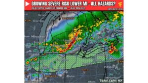 Michigan, Indiana, Ohio Face Increasing Severe Storm Risk Tuesday With Damaging Winds, Large Hail and Isolated Tornado Potential