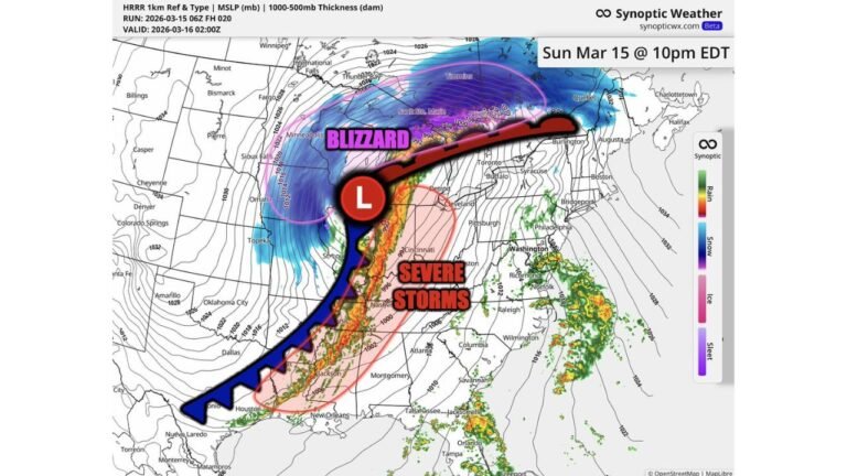 Michigan, Wisconsin, Minnesota, Illinois, Tennessee, Mississippi, Alabama, and Louisiana Face Rare Dual Threat of Blizzard and Severe Storms as Powerful System Sweeps the U.S.