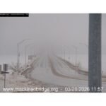 Michigan’s Mackinac Bridge Shut Down Again as Ice Falls From Towers and Cables Creating Dangerous Travel Conditions