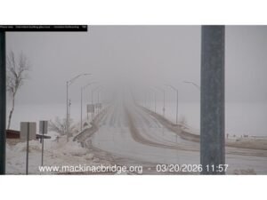 Michigan’s Mackinac Bridge Shut Down Again as Ice Falls From Towers and Cables Creating Dangerous Travel Conditions