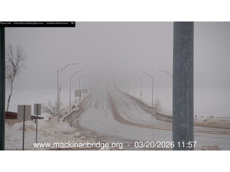 Michigan’s Mackinac Bridge Shut Down Again as Ice Falls From Towers and Cables Creating Dangerous Travel Conditions