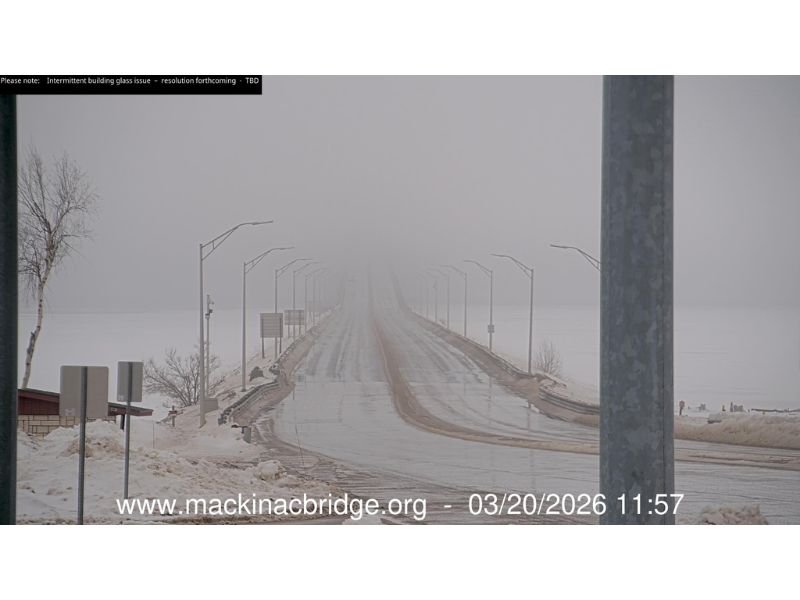 Michigan’s Mackinac Bridge Shut Down Again as Ice Falls From Towers and Cables Creating Dangerous Travel Conditions