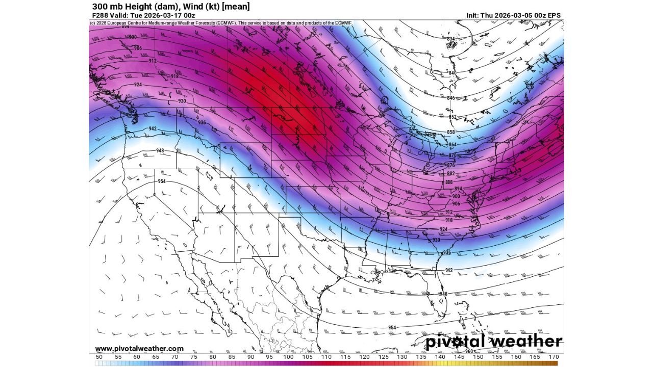 Mid-March Pattern Flip Shows Warm, Dry Ridge Building Over California, Nevada and Utah While Storm Track Digs Into Midwest and East
