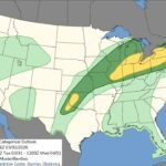 Mid Mississippi Valley, Ohio Valley, Great Lakes, Western Oklahoma, and Northwest Texas Under SPC Slight Risk Today as Two Separate Severe Weather Zones Bring Damaging Winds, Large Hail, and Isolated Storm Threat Tuesday March 31