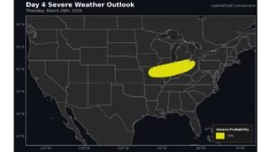 Missouri, Illinois, Indiana and Ohio in Focus as March 26 Severe Storm Setup Builds with Wind Shear and Rising Moisture