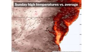 North Carolina, Virginia, Maryland and Mid-Atlantic Surge 15 to 25 Degrees Above Normal Sunday With Highs Near 80 Degrees