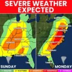 North Carolina, Virginia, Washington DC and Pennsylvania Brace for Dangerous Severe Weather Outbreak Monday After Sunday Storms Sweep Mississippi Valley