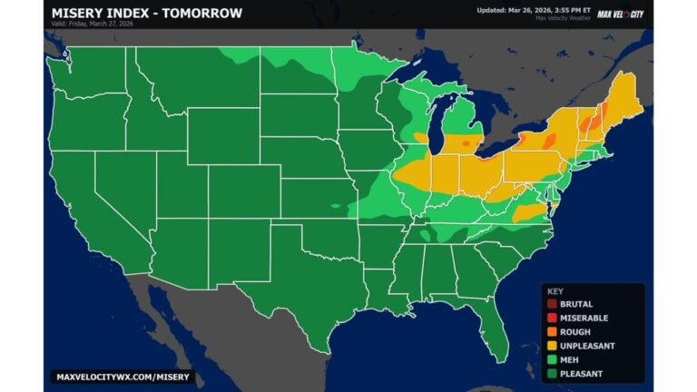 Ohio, Pennsylvania, New York, New Jersey Brace for “Misery Index” Weather as Cold Front Brings Rough Conditions Friday