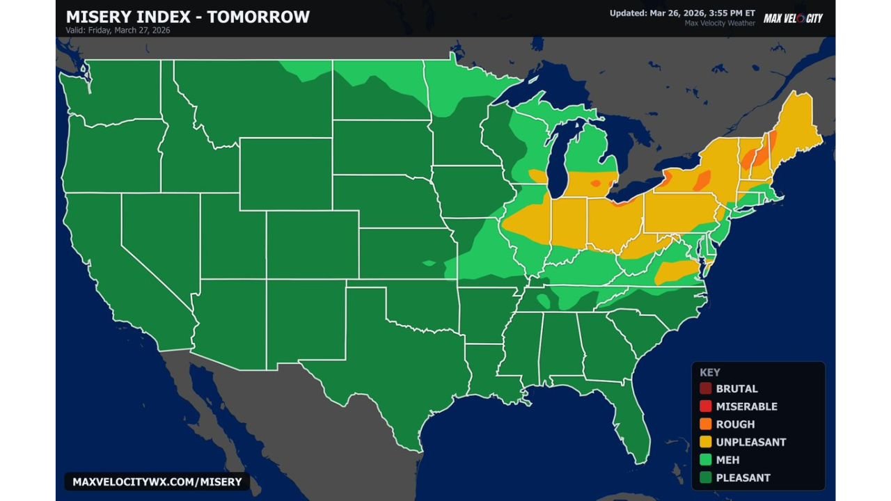 Ohio, Pennsylvania, New York, New Jersey Brace for “Misery Index” Weather as Cold Front Brings Rough Conditions Friday