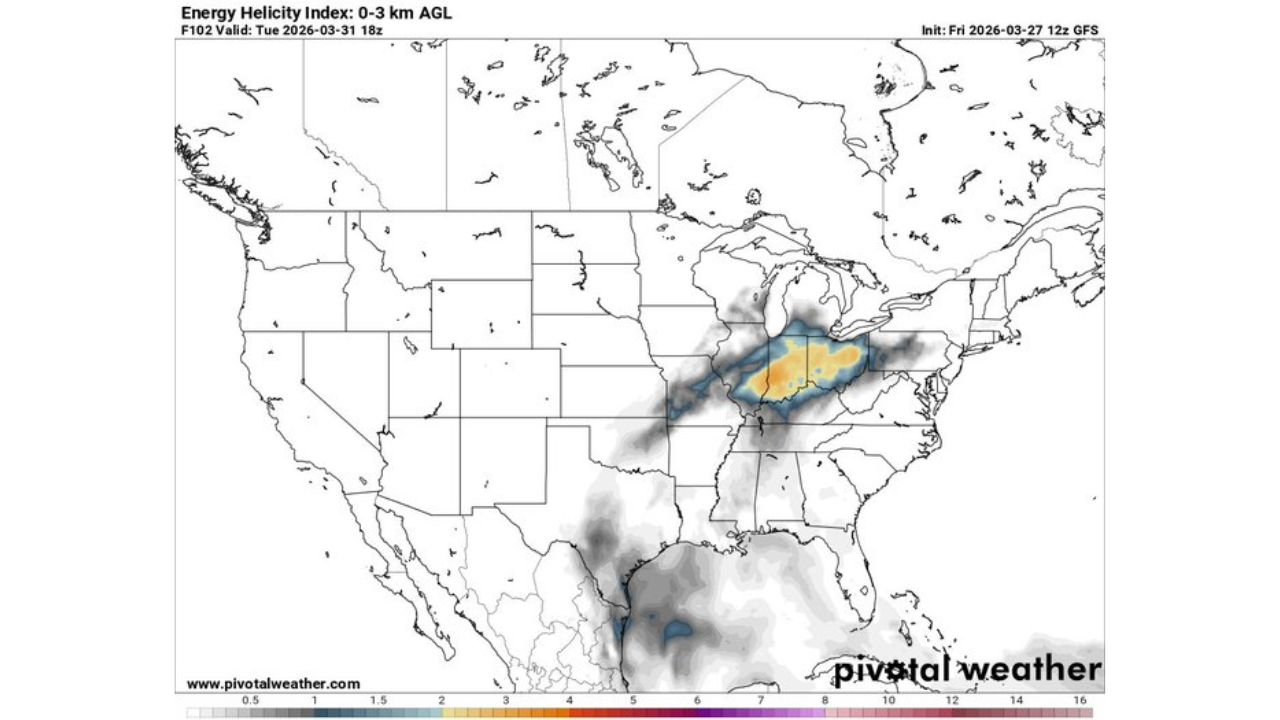 Ohio Valley Faces Severe Weather Threat Tuesday as Strong Trough and Rising Instability Signal Potential for Strong to Severe Storms