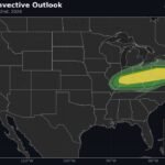 Ohio Valley and Mid-Atlantic Including Pennsylvania, West Virginia and Maryland Under Level 2 Severe Storm Risk With Supercells Bringing 2.5 Inch Hail and Damaging Winds Sunday