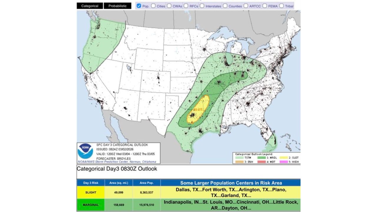 Opening Week of Tornado Season Targets Texas, Oklahoma and the Lower Mississippi Valley — Severe Storm Threat Expands Wednesday Through Saturday