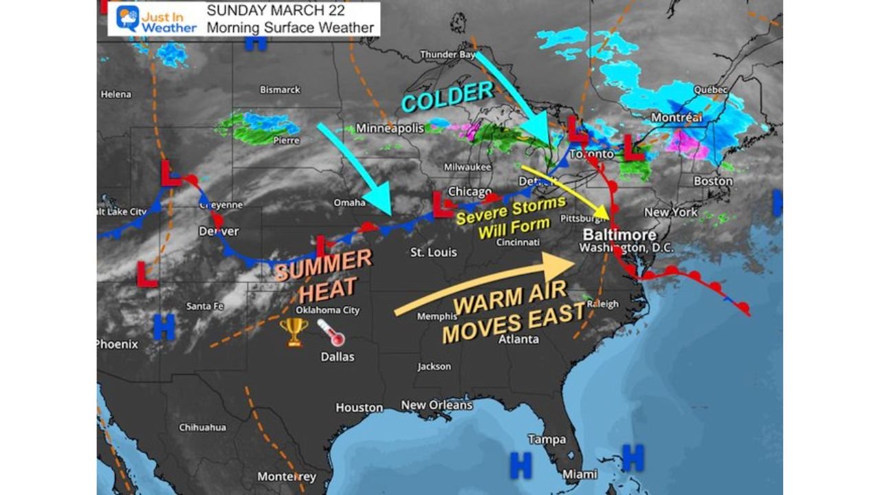 Pennsylvania, Maryland and Delaware Face Evening Severe Storm Risk With Large Hail Potential After Warm 80 Degree Sunday Surge