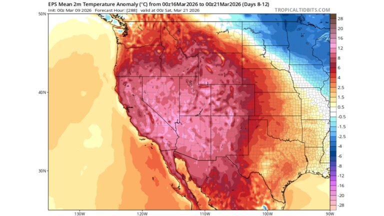 Record-Challenging March Heatwave Signals Major Temperature Surge Across California, Arizona, Nevada and the Desert Southwest
