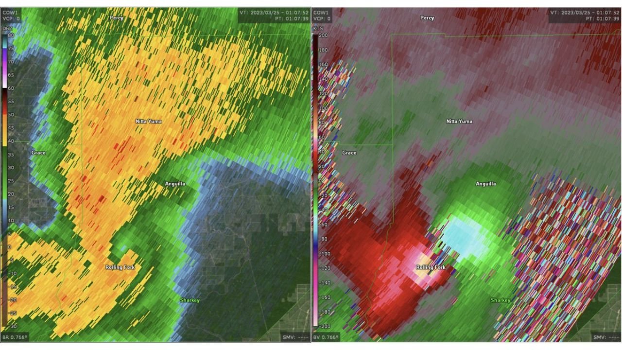 Rolling Fork Mississippi EF4 Tornado 2023 Mobile Radar Captures Rare Peak Intensity As Violent Storm Tore Through Town