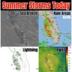 Sea Breeze Storms Fire Up Along Florida’s West Coast From Tampa to Naples, Heavy Downpours and Lightning Likely Near I-75 Corridor