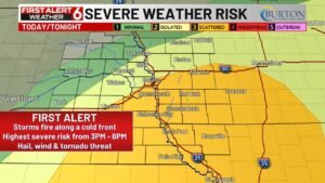Severe Risk Shifts North: Omaha, Atlantic, Red Oak and Nebraska City Now in Higher Threat Zone for Tennis Ball Hail and 80 MPH Winds